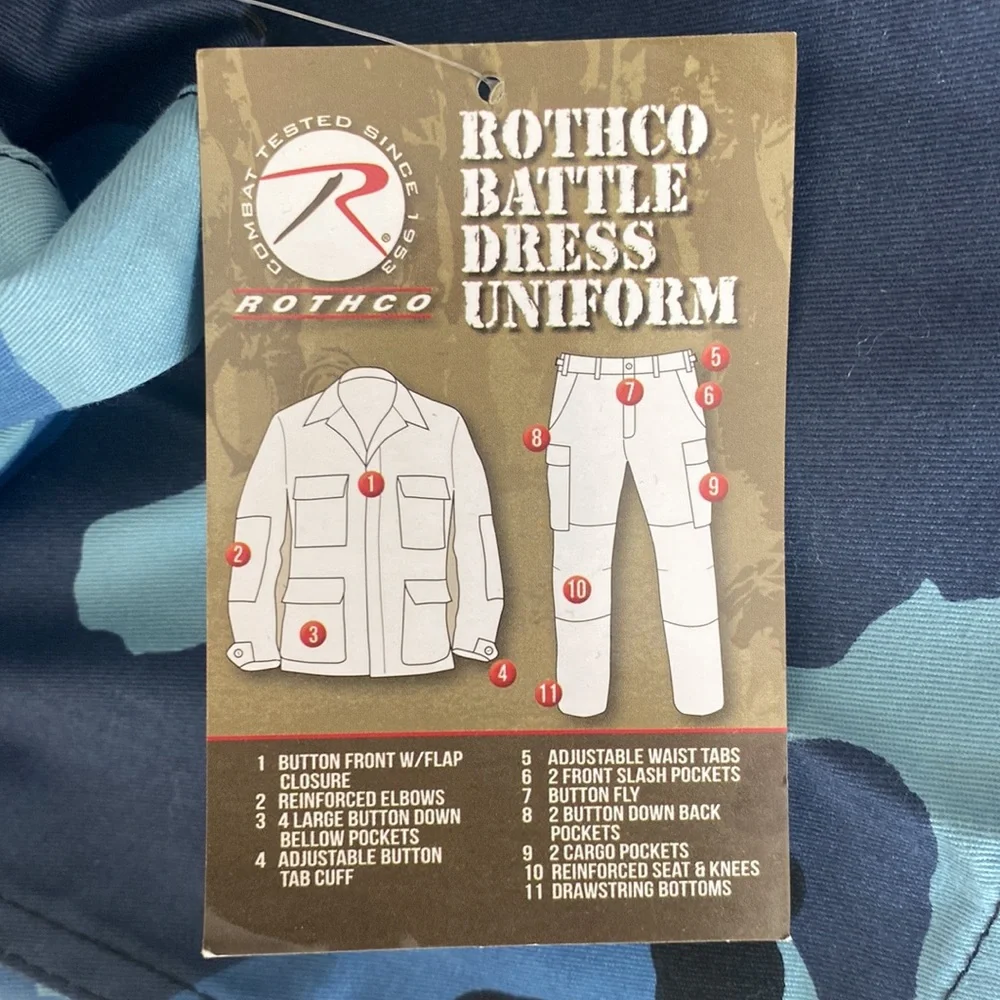 Rothco Military Sky Blue Camo High Rise Adjustable Waist Cargo Jogger Sweatpants - Picture 11 of 14